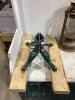 ANTIQUE BOX W/ TREE HOLDER/BASE & (3) LANTERNS - 3