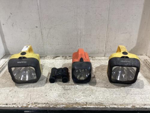 (3) FLASHLIGHTS & BINNOCULARS