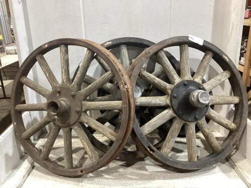 (3) ANTIQUE WHEELS