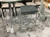 GLASS TOP BAR TABLE W/TWO STOOLS - 2