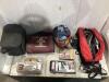 SHOP BOX OF MISCELLANEOUS W/ POWER WELD GROUND CLAMP, FIFTH WHEEL LUBRICANT, FIRST AID KIT - 2