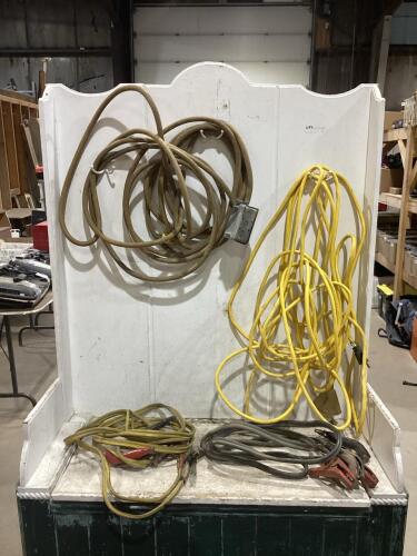 SHOP BOX W/ (2) EXTENSION CORDS & (2) BOOSTER CABLES