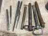 PLASTIC SHOP CONTAINER OF MISCELLANEOUS W/ PINS, BALL HITCH, ALLEN WRENCHES & PUNCHES - 4