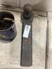 PLASTIC SHOP CONTAINER OF MISCELLANEOUS W/ PINS, BALL HITCH, ALLEN WRENCHES & PUNCHES - 5