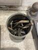 PLASTIC SHOP CONTAINER OF MISCELLANEOUS W/ PINS, BALL HITCH, ALLEN WRENCHES & PUNCHES - 6