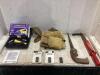 SHOP BOX W/ SAW, NAILER PULLER, WAIST TOOL BAG, CERAMIC MAGNETS & WOOD-WORKING TOOL KIT