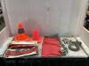 SHOP W/ CHAINS, CONES, D-FLAGS, HOOK & MISCELLANEOUS