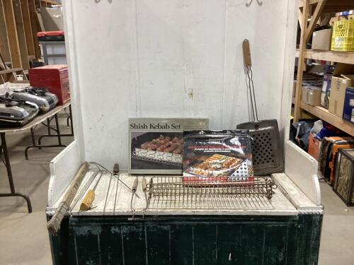 BOX OF BARBECUE SUPPLIES