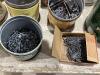 SHOP CRATE OF ASSORTED PAILS OF NAILS - 6