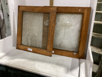 (2) OLD WOOD FRAMED WINDOWS