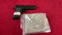 BEAN AIR PISTOL W/ A BAG OF BEANS