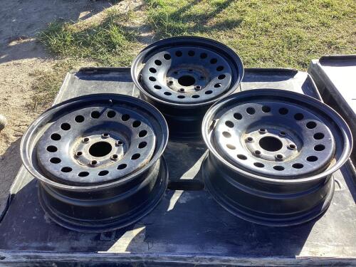 (3) BLACK 5-BOLT RIMS 8"