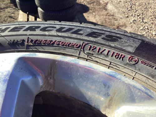 (4) LT265/60R20 - AVALANCHE HERCULES LIGHT TRUCK TIRES W/ 8-BOLT RIMS