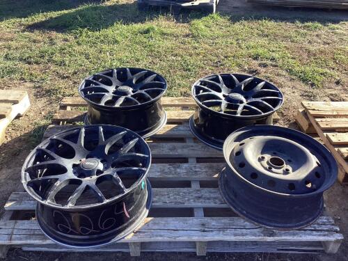 (3) RAC 5-BOLT RIMS 7.5" & (1) 5-BOLT RIM 6.5"