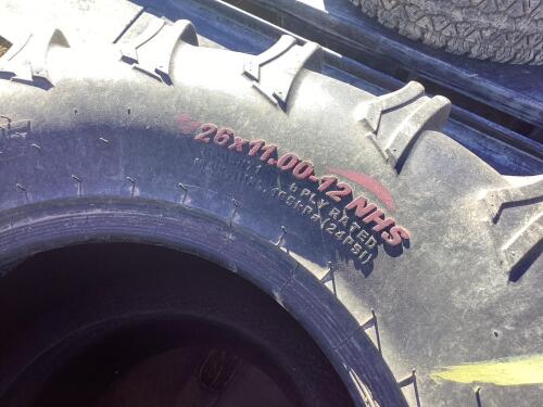 (4) MIXED TIRES - (2) 26X11.00-12-NHS & (2) 25X10.00-12-NHS