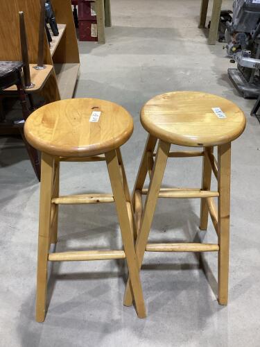 (2) WOODEN STOOLS