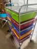 4-WHEEL ROLLING CART W/ TRAYS