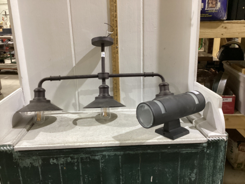 INDUSTRIAL LOOKING LIGHT FIXTURE & WALL LIGHT FIXTURE