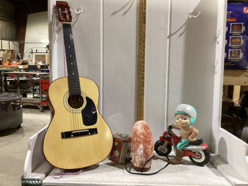 SALT LAMP, KIDS GUITAR, CERAMIC BOY ON BIKE