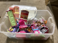 LARGE TOTE W/ BARBIE TOYS