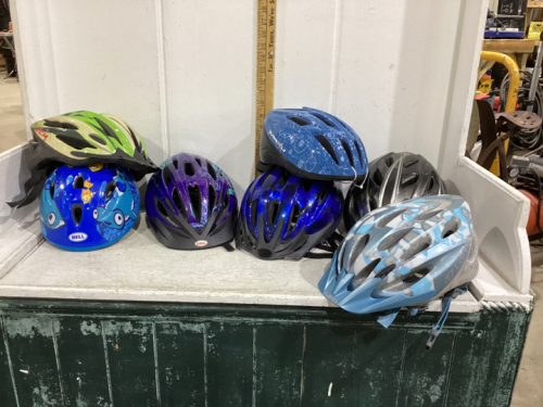 ASSORTED BIKE HELMETS