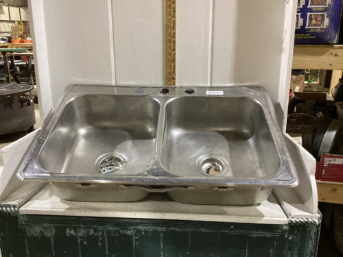 STAINLESS STEEL DOUBLE SINK