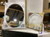 (2) CEILING MEDALLIONS & MOEN OVAL MIRROR