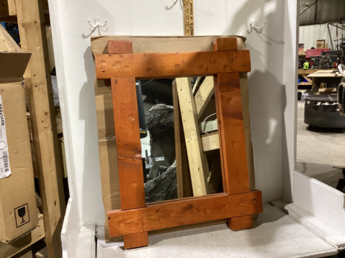 RUSTIC WOOD FRAMED MIRROR