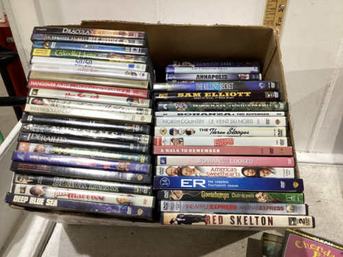 2 BOXES DVDS