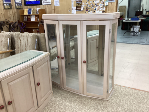 2 PIECE CHINA CABINET, LIGHTED