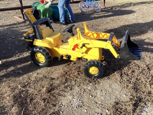 Pedal operated kids backhoe