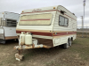 1983 18' Scamper dual axle bumper pull camper. Rear storage box - 6