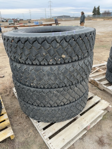 Four Bridgestone transport tires