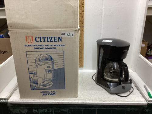 2 BOXES-CITIZEN BREAD MAKER + SUNBEAM COFFEE MAKER