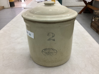 MEDALTA STONEWARE #2 CROCK WITH LID