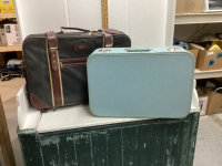 BLUE RETRO SUITCASE AND SOFT SIDE SUITCASE