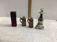 2 PERFUMES AND SALT + PEPPER SHAKERS AND HONEY