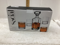 FIVE PC WHISKEY DECANTER SET