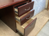 LARGE OFFICE DESK. CHERRYWOOD COLOR. 72 IN WIDE X 30 IN TALL X 36 IN DEEP - 3