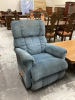 BLUE FABRIC MANUAL RECLINER