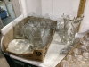 2 BOXES OF GLASSWARE- PITCHERS,VASES, STEMWARE - 2