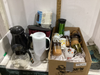 2 BOXES - COFFEE MUGS, COFFEE CARAFES, COFFEE FILTERS