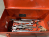 Orange tool box w/ wrenches - 2