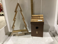 WOOD BIRD HOUSE + WOOD CHRISTMAS TREE