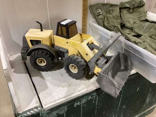 METAL TONKA LOADER, ARMY POUCH BAGS