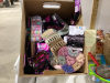 2 BOXES -CANDLES,WAX CUBES ,COOKBOOK, LOTS OF HAIR ACCESSORIES