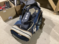 3 BOXES- SKATES, HELMETS, HOCKEY EQUIPMENT,BIG BAG