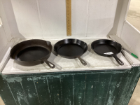 3 CAST IRON FRYPANS -ONE IS A GRISWOLD