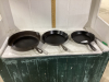 3 CAST IRON FRYPANS -ONE IS A GRISWOLD