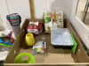 PLASTIC STORAGE CONTAINERS,COOKBOOK,MUGS,STRAINERS, STRAWS